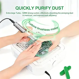 เครื่องดูดฝุ่นเล็บแบบไร้แปรงถ่าน แรงดูดสูง 120 วัตต์ สำหรับทำเล็บ พร้อมแผ่นกรองที่ถอดออกได้ ปรับความเร็วได้ - Product Image 3