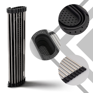 Égouttoir de comptoir de cuisine à poser sur l'évier, en acier inoxydable et silicone, organisateur de vaisselle enroulable en acier inoxydable pour séchage rapide - Product Image 5