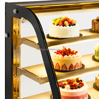 Vitrine à gâteaux à double arc et refroidissement par air, avec 4 étagères et contrôle numérique