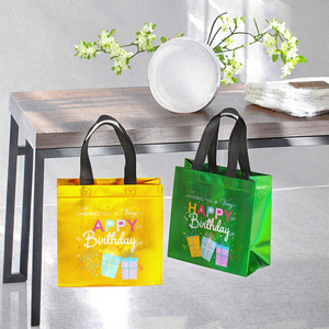 Eco Reusable Laser Non-woven Letter Luxury Birthday Gift Tote Shoulder <b>Handbag</b> Travel Gym Grocery Shopping <b>Medium</b> Size Custom - Product Image 3
