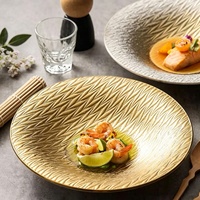 Japanischer Minimalistischer Luxus-Keramikteller, Mikrowellengeeignet, Hochwertiger Steak-Servierteller für den Hausgebrauch