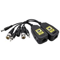 Balun de Video + Alimentación + Audio 3 en 1 de 8MP, Transceptor BNC de Par Trenzado RJ45 para Sistemas Analógicos AHD/CVI/TVI, Carcasa de ABS