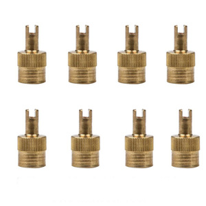 Bouchons de valve en cuivre à visser pour pneus de voiture, type américain, nickelés, jaune cuivre - Product Image 1