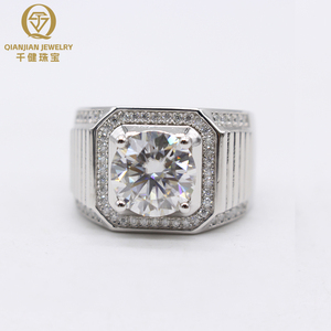 Anillo Personalizado Premium para Hombre, Plata de Ley 925, Moissanita D VVS-VS, con Baño de Oro/Oro Rosa/Plata - Product Image 1