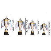 Trophée de football en métal, coupe de champion moderne en métal argenté, trophée de champion sportif