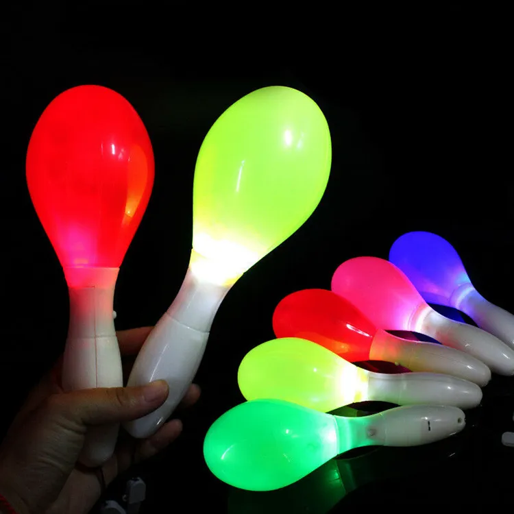 Thời Trang Nhấp Nháy Nhiều Màu Nhấp Nháy Neon Cảm Giác Lắc Đồ Chơi Xmas Quà Tặng LED Maracas Ánh Sáng Lên Maracas