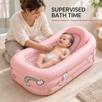 Baignoire gonflable imprimée pour bébé avec support intégré en forme de selle et corps en PVC de 0,3 mm pour la vente en gros
