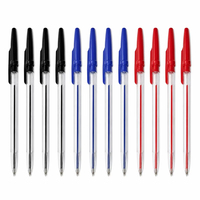 Stylos à bille hexagonaux avec logo estampé à chaud, lot de 12, encre tricolore, OEM ODM, emballage personnalisé, fournisseur pour commandes en gros