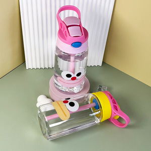 <span class=keywords><strong>Cute</strong></span> Cartoon <span class=keywords><strong>Kids</strong></span> Plastic Sippy Cup Lid Straw Promocional Sport Fruit Water Bottle Back School Gym Atividades ao ar livre Boil Proof - Product Image 3