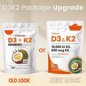 Cápsulas <span class=keywords><strong>de</strong></span> Gel Suave con <span class=keywords><strong>Vitamina</strong></span> D3K2 y Aceite <span class=keywords><strong>de</strong></span> Coco Virgen, Suplemento para el Apoyo Inmunológico en Adultos, 300 Cápsulas - Product Image 2