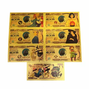 Film de dessin animé japonais Howl's Moving Castle Billet de banque souvenir en plastique doré de 10000 yens