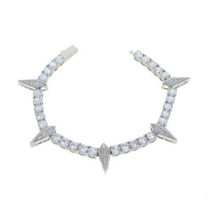 <span class=keywords><strong>Bracelet</strong></span> pour homme style punk, Hip-Hop, motif Panthère noire, entièrement orné de zircons, finition Iron White Powder Black Purple - Product Image 5