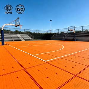 Outdoor <b>Interlocking</b> Sports Flooring, Anti-slip Spliced Plastic <b>Floor</b> <b>Tiles</b> For Kindergarten Playground Basketball Court - Product Image 1