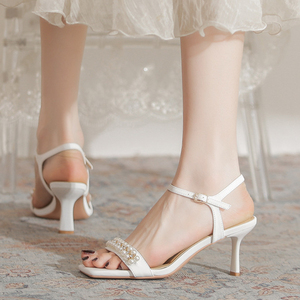 Talon Femm 2024 Anti-slip suola aperta punta estiva da donna sandali a punta quadrata da 7CM tacco basso da donna - Product Image 5