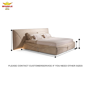 Brillo Personalizado por el fabricante de lujo moderno último mueble doble cama de cuero - Product Image 3