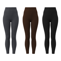 Pantalones de yoga ajustados para correr con patrón sólido de compresión de cintura alta con bolsillos a rayas, pantalones cortos de yoga abdominales y levantamiento de cadera