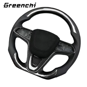Volante Deportivo <span class=keywords><strong>Chevrolet</strong></span> Cruze - Personalizado en Cuero Perforado y Fibra de Carbono con Forma F1 y Detalles - Product Image 1