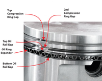 Le moteur diesel partie le segment de piston 12033-54T10 34116 12033-43G10 96mm STD BD30 BD30T