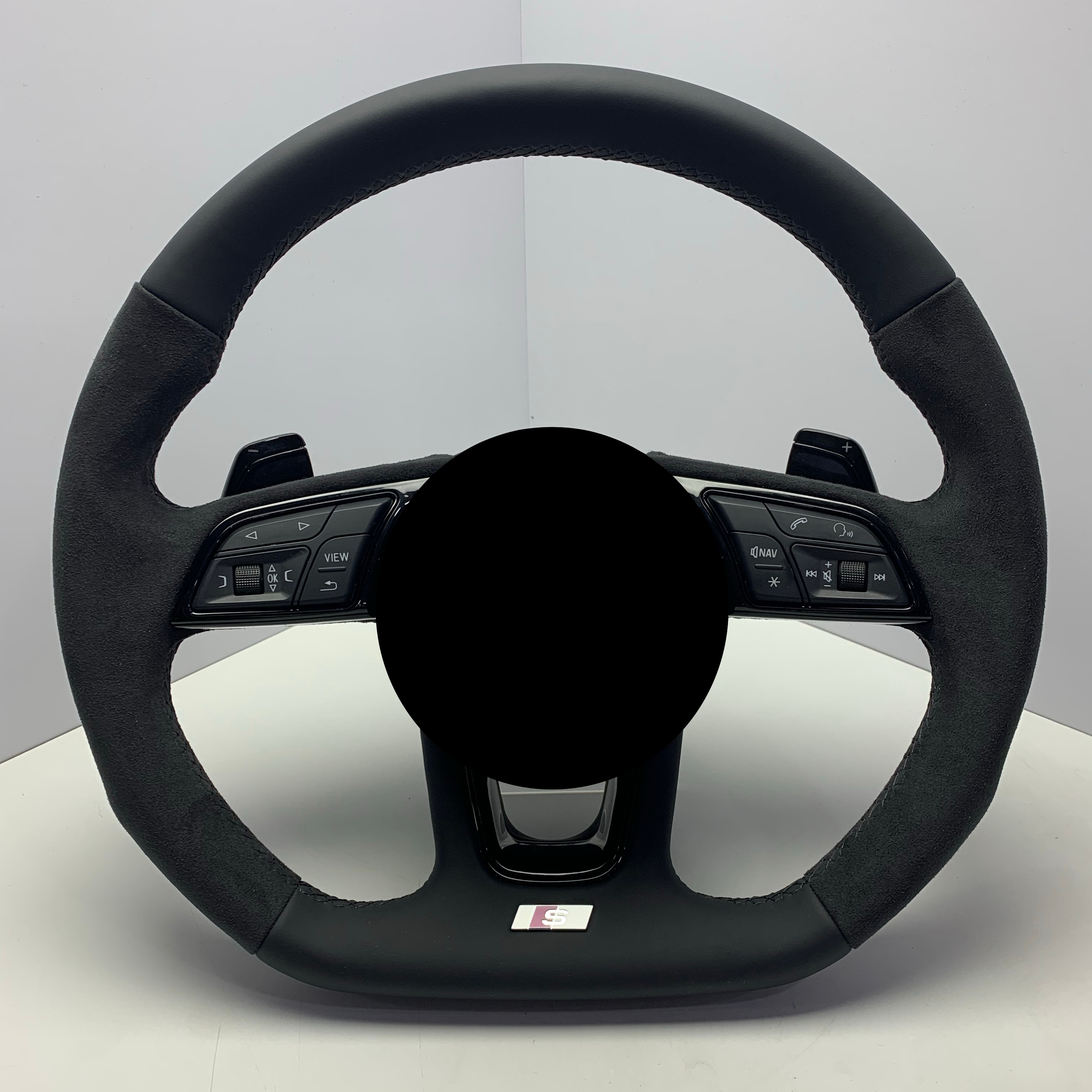 Black alcantara+leather