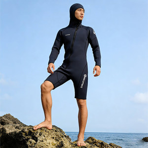 Combinaison de plongée en néoprène à capuche pour homme Securrent, 1,5 mm, manches longues, corps entier, pour le surf, la plongée et la natation - Product Image 3