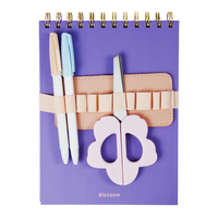 Cahier à spirale avec porte-stylo et ciseaux, ensemble de papeterie fonctionnel pour l'organisation du bureau, la planification quotidienne et la prise de notes