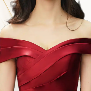 Robes décontractées sexy sans bretelles pour femmes, élégante robe de soirée en satin à bretelles, dos plissé, robe de soirée modeste, corset - Product Image 5