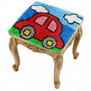 Kits de tapis miniatures à crocheter personnalisés pour débutants, projets de tapis shaggy DIY pour enfants, décoration en gros - Product Image 2