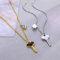 Collier Pendentif Goutte d'Eau, Incrusté de Diamants, Polyvalent et Élégant, Accessoire Tendance