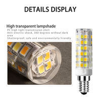 Ampoule LED E12 E14 E17 à haute luminosité, lampe en céramique filetée, AC220V 5W-12W 3000-6000K, blanc chaud, blanc froid, sans scintillement
