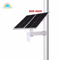 Caméra CCTV solaire 4G Sim Card avec kit de panneau solaire PTZ 80W DC12V 40Ah 444WH MPPT systèmes de surveillance de la batterie au lithium