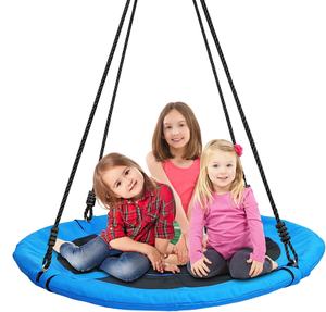 Columpio de Jardín <span class=keywords><strong>para</strong></span> Niños de 32 Pulgadas, Material de PVC <span class=keywords><strong>para</strong></span> Exteriores, Diseño de Platillo Volador Redondo, Nido de Árbol <span class=keywords><strong>para</strong></span> Jardín de Infancia y Parque de Aventuras - Product Image 1