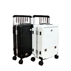 Valise pour ordinateur portable avec poche avant OEM/ODM, trolley en aluminium, roulettes multidirectionnelles 4 roues, port USB Type-C, matériau PC, bagage cabine 20 pouces - Product Image 1