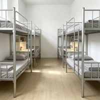 Lits superposés en métal, taille double, avec cadre en acier, vente en gros directe d'usine, pour auberges de jeunesse et dortoirs