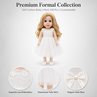 Poupée en peluche de 18 pouces, modèle avec robe de soirée en dentelle blanche, ensemble de vêtements personnalisés pour poupée, robe OEM compatible