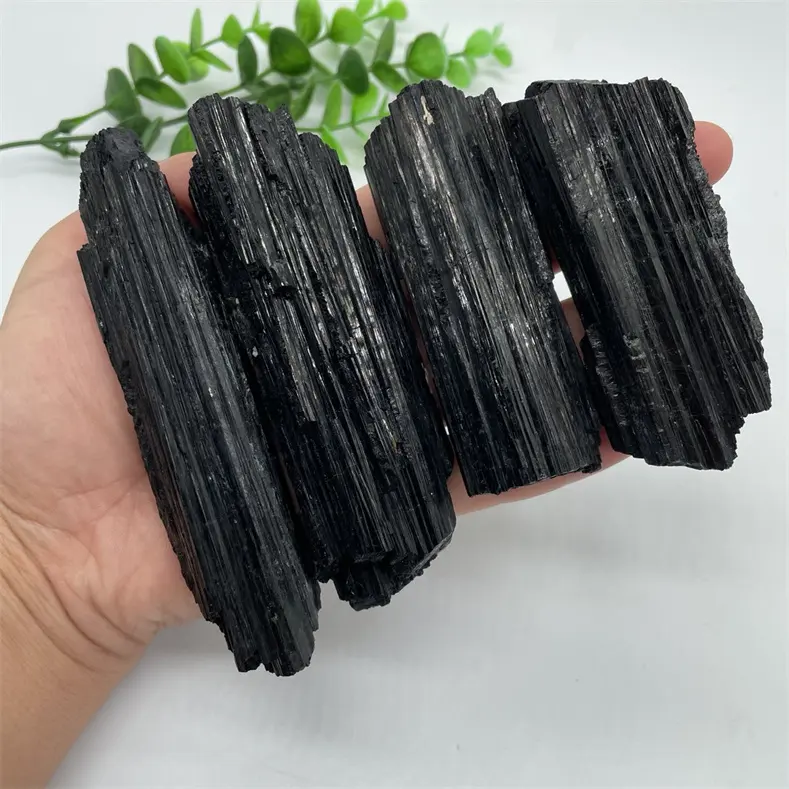 Natürlicher schwarzer Turmalin-rauer Stein-roher Quarz kristall für Dekoration