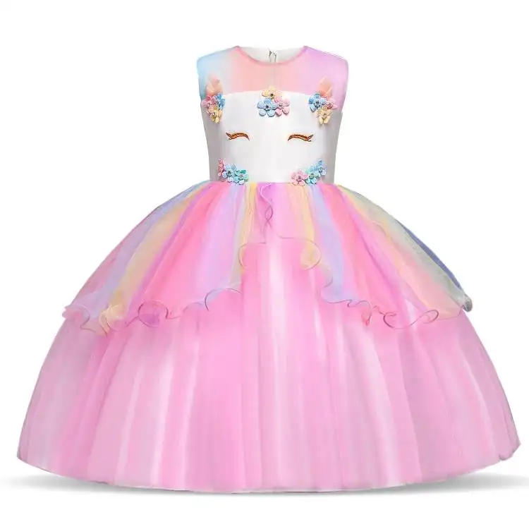 Gaun Pesta Anak Perempuan Grosir Perlengkapan Ulang Tahun Pakaian Putri Gaun Bayi Perempuan Gaun Putri Mawar