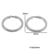 Vente en gros de porte-clés en acier inoxydable avec verre et placage transparent, disponibles en différentes tailles, anneaux de clés fendus, accessoires de bijouterie