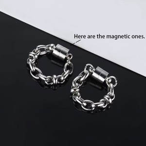 Boucles d'oreilles clips personnalisées couleur or pour femme, plaquées or 14k 18k PVD, acier inoxydable 316L, magnétiques, pour femmes et hommes - Product Image 2