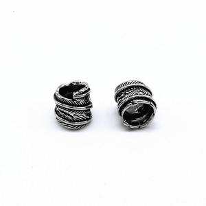 Perles d'espacement en forme de plume en acier inoxydable yunnique, 10,0 mm, pour la fabrication de bracelets, perles métalliques rétro - Product Image 5