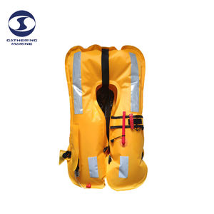 سترة نجاة قابلة للنفخ بغرفة مزدوجة معتمدة من <span class=keywords><strong>SOLAS</strong></span> بقوة 150 نيوتن للسلامة البحرية - Product Image 1