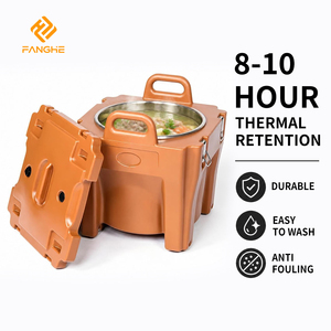 Contenedor Térmico Redondo <span class=keywords><strong>de</strong></span> Acero Inoxidable <span class=keywords><strong>de</strong></span> 40L <span class=keywords><strong>de</strong></span> Primera Calidad - Recipiente Profesional para Calentar Alimentos para Restaurantes, Servicios <span class=keywords><strong>de</strong></span> Catering, Buffets y Eventos - Product Image 1