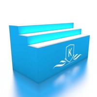 Comptoir d'accueil et de promotion pour stand de salon professionnel, en profilé aluminium de 6 pieds, avec éclairage LED