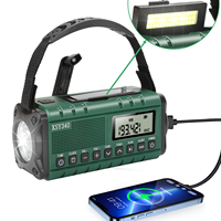Draagbare oplaadbare noodradio met zonne-energie, handkruk, 10000mAh, AM/FM/NOAA, telefoonoplader, LED-zaklamp en SOS-functie