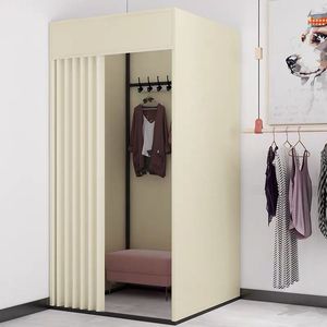 Detachable and Removable Simple Portable Folding Square Black, Gold <b>Frame</b> Clothes Shop Fitting Room and Dressing Room - Product Image 4
