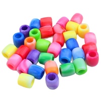 Lingxing 1 sac de perles acryliques colorées en forme de cœur à gros trous, lot en vrac pour perruques, dreadlocks, tresses, décorations et perlage DIY