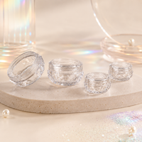 Pot de poudre à ongles scintillante style diamant transparent 3g, mini emballage cosmétique portable en plastique pour poudre à ongles