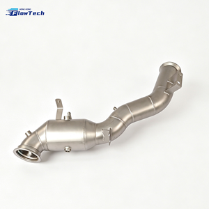 Downpipe FlowTech haute performance en acier inoxydable T304 avec finition polie 200 cellules pour Mercedes C43 C63 W206 M139 2.0T - Product Image 5