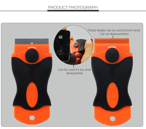 Đôi cạnh dao cạo scraper Blade cho xe cửa sổ phim Tint Vinyl Nhãn Dán Công cụ loại bỏ keo Cleaner giống cây chổi Remover Công cụ xe công cụ - Product Image 5