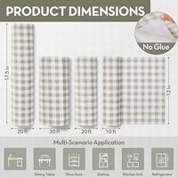 12in X 10ft Épais Forte Grip Non-Adhésif Tiroir Étagère Doublure Blanc Rayures En Plastique Étagère Tapis Coussinets pour Usage Cuisine