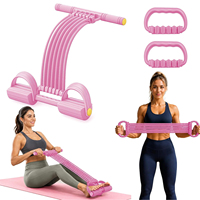 Ensemble de 10 bandes de résistance à pédale améliorées 3-en-1 avec poignée détachable, multifonctionnelles pour l'entraînement de force en salle de sport pour femmes